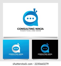 consulting ninja logo vector design template
