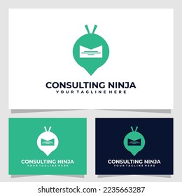 consulting ninja logo vector design template