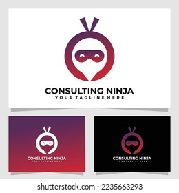 consulting ninja logo vector design template