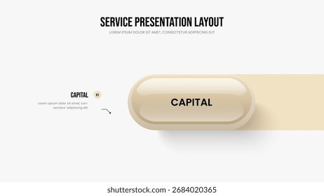 Plantilla de presentación de diapositivas de 1 diagrama de elementos. Análisis financiero Diseño de presentación de infografía de un paso. Ilustración vectorial de diseño de diapositivas de Plan de proyecto.