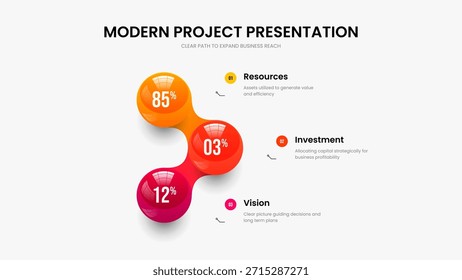 Consulting Overview 3 Step Infographic Frame Design. Colorful Visualization Three Option Chart Slideshow Template. Marketing Insight Slide Layout Vector Illustration.