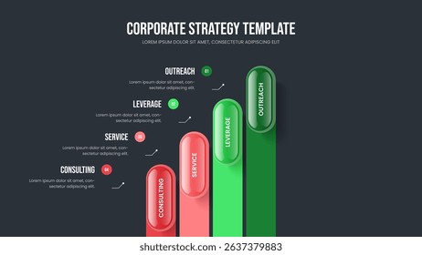 Consulting Performance Frame Template Vector Illustration. Advertising Visualization 4 Element Diagram Presentation Design. Financial Portfolio Four Option Infographic Slideshow Layout.