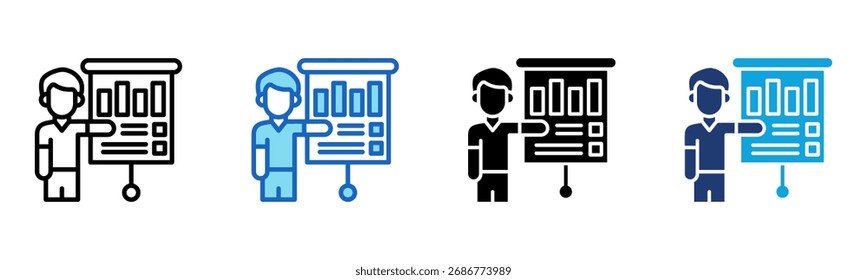 Icono de informe de consultoría Ilustración vectorial de estilos múltiples