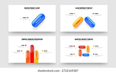 Consultoria Revisar Um Dois Três Quatro Elemento Diagrama Modelo Vetor Ilustração Pacote. Estratégia Financeira 1 2 3 4 Opção Conjunto de Layouts de Apresentações de Slides Infográficos.