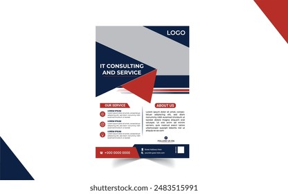 consulting and  service flyer design template shape modern layout