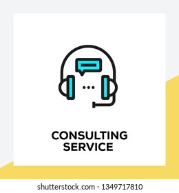 CONSULTING SERVICE LINE ICON SET