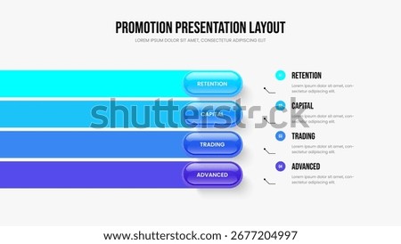 Consulting Solution Four Option Diagram Frame Design. Financial Briefing Presentation Layout Vector Illustration. Visual Report 4 Element Infographic Slideshow Template.