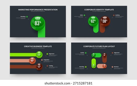 Consulting Strategy One Two Three Four Step Diagram Frame Design Vector Illustration Bundle. Project Report 1 2 3 4 Element Chart Slide Template Collection.