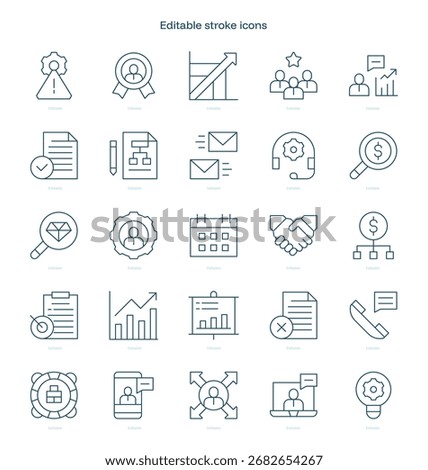 Consulting stroke icon. Consulting line icon set. editable stroke icon pack