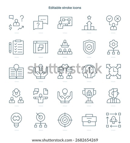 Consulting stroke icon. Consulting line icon set. editable stroke icon pack
