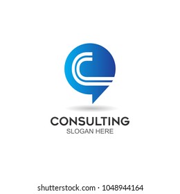 consulting talk design logo
