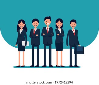 Consulting team ready to give advice. Vector business template