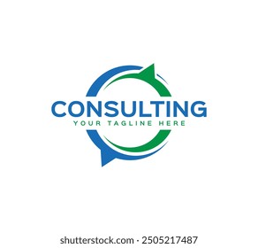 Consulting text based logo design, Vector illustration.