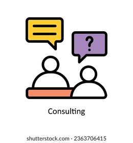 Consulting vector Filled outline Icon Design illustration. Human Resources Symbol on White background EPS 10 File 