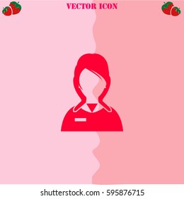 Consulting vector  icon. Strawberry Background.