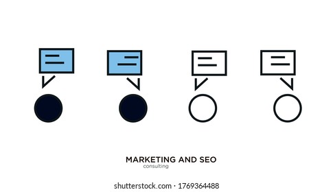 Consulting vector illustration lineal color and filled design