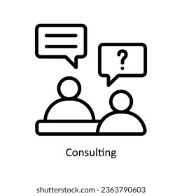 Consulting vector  outline Icon Design illustration. Human Resources Symbol on White background EPS 10 File 