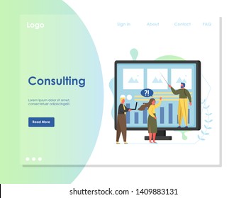 Consulting vector website landing page design template