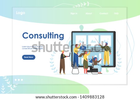 Consulting vector website landing page design template