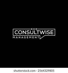 Consultwise modern font logo design with black background.