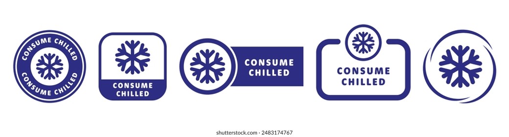 Consume Chilled - vector signs for cold drink label.