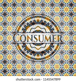 Consumer arabic emblem. Arabesque decoration.