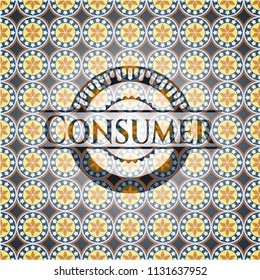 Consumer arabic emblem background. Arabesque decoration.