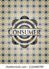 Consumer arabic style emblem. Arabesque decoration.