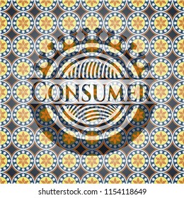 Consumer arabic style emblem. Arabesque decoration.