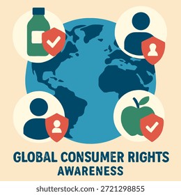 Consumer Awareness Globe Flat Illustration