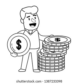 Consumer banking operations happy client black and white