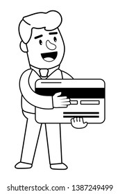 Consumer banking operations happy client isolated black and white