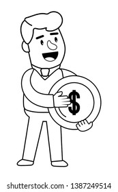 Consumer banking operations happy client isolated black and white
