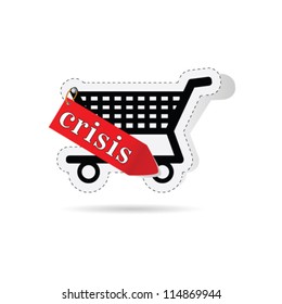 consumer basket with sign of crisis