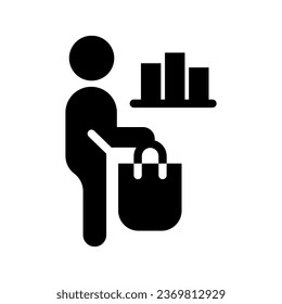 consumer behavior glyph icon illustration vector graphic. Simple element illustration vector graphic, suitable for app, websites, and presentations isolated on white background