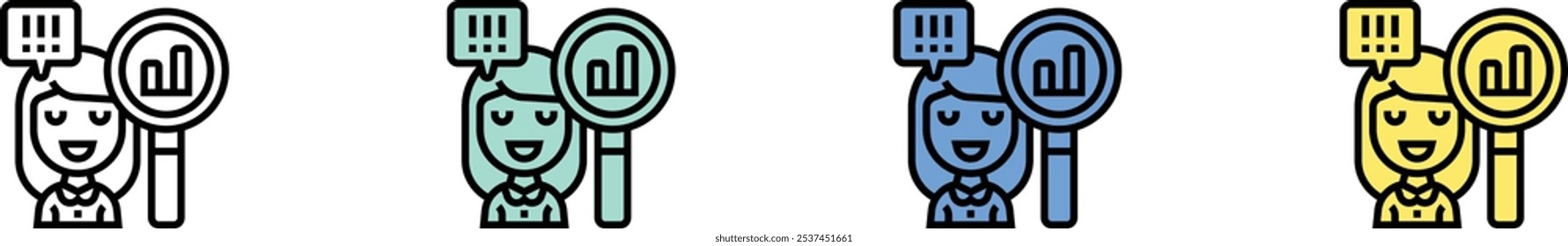consumer behavior icon. Outline, Green, Blue and Yellow Style Design Isolated On White Background