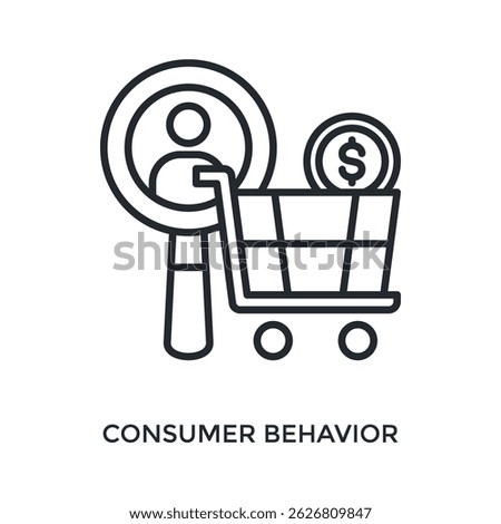 Consumer Behavior Icon Outline Style. Vector Illustration For Graphic Design