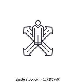 Consumer behavior linear icon concept. Consumer behavior line vector sign, symbol, illustration.