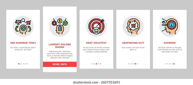 consumer behavior onboarding mobile vector customer social, digital analysis research, buyer marketing, decision media analytic consumer behavior illustrations