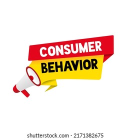 Consumer behavior text quote. Modern marketing concept consumer. Flat vector illustration.
