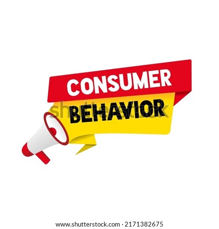 Consumer behavior text quote. Modern marketing concept consumer. Flat vector illustration.
