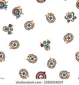 consumer behavior vector seamless pattern thin line illustration