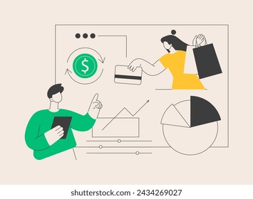 Consumer behaviour abstract concept vector illustration. Marketing research agency, study consumer behavior, develop targeting strategy, buyer analysis service, sales management abstract metaphor.