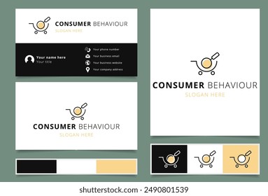 Consumer behaviour logo featuring shopping cart and magnifying glass