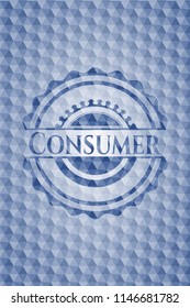Consumer blue hexagon emblem.