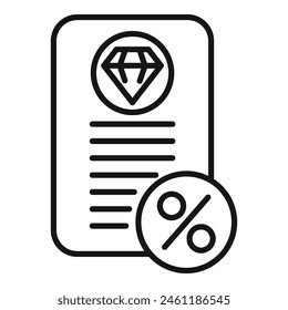 Consumer collateral paper icon outline vector. Finance banking. Online support