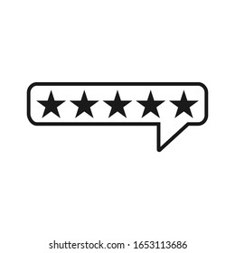 Consumer or customer product rating bubble line art vector icon for apps and websites