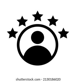 Consumer or customer product rating bubble flat vector icon for apps and websites