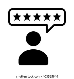 Consumer or customer product rating bubble flat vector icon for apps and websites