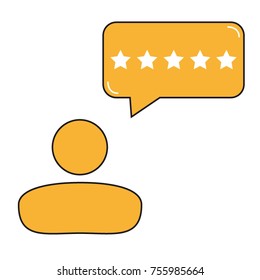 Consumer or customer product rating bubble icon - For apps and web applications